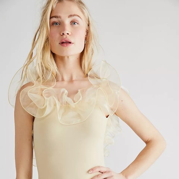 Free People Tops - ✨ NEW! Free People Haute Wired Bodysuit – Size Small, Au Lait